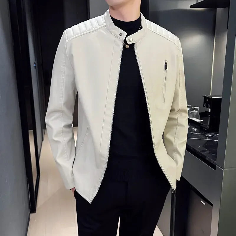 casual PU leather jacket