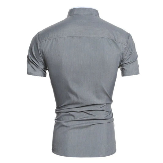 Men’s Solid Colour Short-Sleeve Casual Shirt