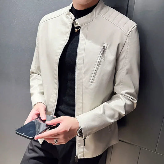 casual PU leather jacket